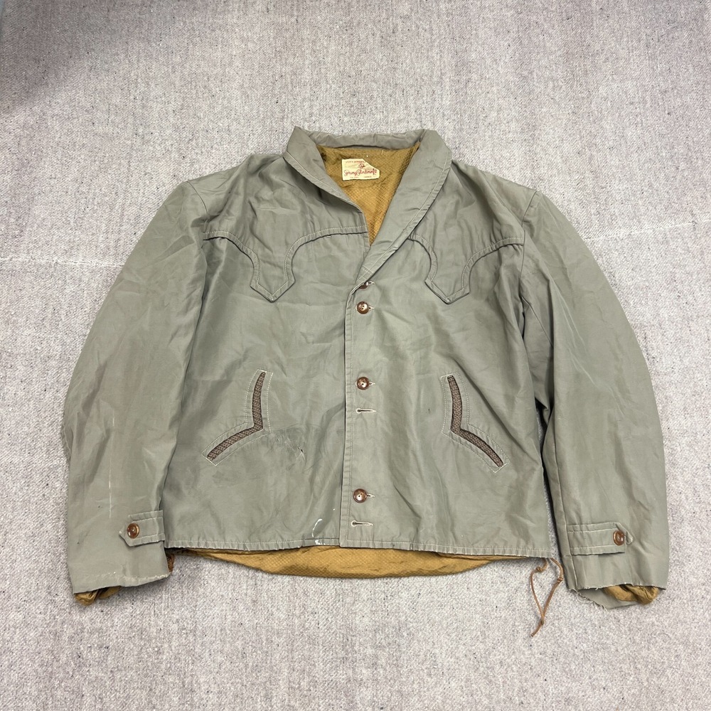 Vintage Sprung Colindinin Jacket‎ Mens XL Brown 1970s Canada Hippie